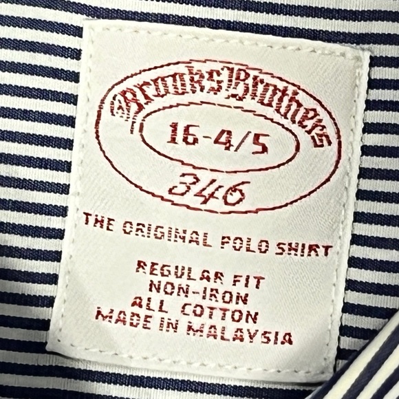 Brooks Brothers 346 Blue Button Down Striped Fit Dress Suit Shirt - Picture 4 of 4